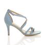 Light Blue AJVANI Light Blue High Heel Crossed Straps Buckle Strappy Sandals, Image 2 of 6