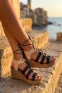  Mia Womens Lace Up Espadrille Wedge Sandals, Image 2 of 8