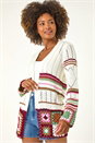 Ivory  Edge Crochet Detail Knit Cardigan, Image 4 of 7