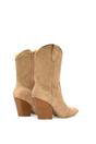 Taupe 'Astraea' Western Cowboy Calf Ankle Boots With Block Heel, Image 4 of 6