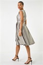 Mink Belted Fit & Flare Dress, Image 3 of 5
