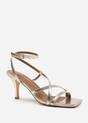 Gold Where's That From Gold 'Austin' Multi Strap Cross Over Mid Heels, Image 3 of 3