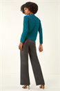 Dark Green Sparkly High Neck Knit Jumper, Image 3 of 5