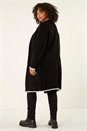Black Curve Longline Knit Cardigan, Image 3 of 5