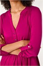 Pink V-Neck Button Detail Tunic Top, Image 5 of 5