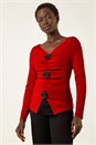 Red Rose Front Knit Top, Image 4 of 5