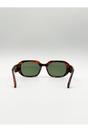 Brown SVNX Brown Oval Sunglasses with Wide Arm, Image 4 of 6
