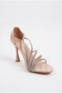 Neutral Thora Metallic Silver Rhinestone Strap Sandals, Image 2 of 5