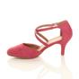 Coral AJVANI Coral Mid Heel Crossed Straps Court Shoes, Image 3 of 6
