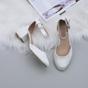 Ivory AJVANI Ivory Mid Block Heel Ankle Strap 2 Part Heels, Image 4 of 6