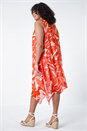 Orange Curve Abstract Print Chiffon Dress, Image 3 of 5