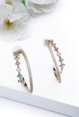 Gold Multi colored Hoop Earrings, Image 2 of 4