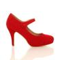 Red AJVANI Red High Heel Mary Jane Court Shoes, Image 2 of 6