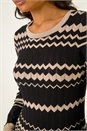 Black Contrast Zig Zag Knitted Jumper, Image 5 of 5