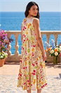 Ivory  Fruit Print Tiered Midi Dress, Image 3 of 4
