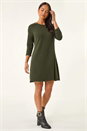 KHAKI Petite Buttoned Stretch Dress, Image 2 of 5