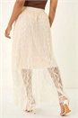 Natural  Textured Mesh Skirt, Image 4 of 5
