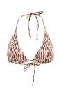 Multi Animal Print Triangle Bikini Top with Halterneck Tie Detail, Image 1 of 2