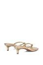 Gold XY LONDON Gold 'Violet' Slip On Flip Flop Kitten Heel Mule Heeled Sandals, Image 4 of 6