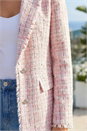Pink Frayed Edge Boucle Check Jacket, Image 4 of 4