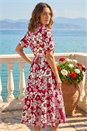 Red Petite Floral Shirt Dress, Image 2 of 4