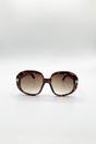 Brown Bold Round Oversized Sunglasses In Tortoiseshell, Image 1 of 5
