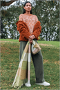 Orange Metallic Ombre Knit Jumper, Image 7 of 7