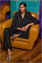Black Sequin Wide Leg Trousers, Image 8 of 8