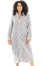 Grey Camille Lingerie Grey Full Length Zip Housecoat With Inseam Pockets, Image 4 of 5