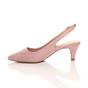 Light Pink AJVANI Light Pink Mid Heel Slingback Pointed Toe Court Shoes, Image 3 of 6