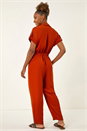 Rust Utility Buttoned Jumpsuit, Image 3 of 5