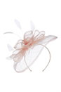 Light Pink Sinamay Disc Fascinator with Bow, Image 1 of 1