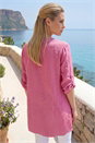 Pink V-Neck Wrap Hem Tunic Top, Image 3 of 4