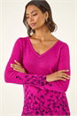 Magenta Embellished Floral Print Knit Jumper , Image 1 of 5