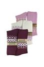 Pink Ladies 3 Pack Turnover Top Wool Bed Socks for Winter - Fluffy Nordic Design, Image 2 of 4