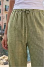Khaki Stripe Tie Waist Pocket Trouser, Image 4 of 4