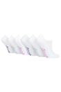 White 6 Pack Bamboo No Show Socks with Heel Grip, Image 1 of 3