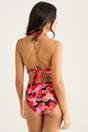Black Gini London Black Contrast Floral High Waisted Bikini Bottom, Image 2 of 4