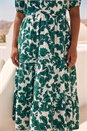 Green Curve Floral Print Dress, Image 4 of 4
