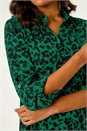 Green Swing Shape Animal Print Blouse, Image 5 of 5