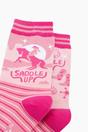 Pink Saddle Up Horse Combed Cotton Odd Socks, Image 2 of 4