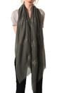 Dark Grey Rose Gold Glitter Star Lightweight Scarf, Image 2 of 3