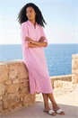 Pink Textured Stripe Shirt Dress, Image 3 of 4