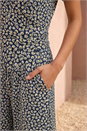 Navy  Petite Daisy Print Wrap Jumpsuit, Image 4 of 4