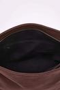 Brown WOVCOR Brown Soft Suede Foldover Clutch Bag, Image 4 of 5