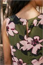 Khaki Floral Print Shell Top, Image 4 of 4