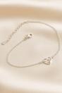 Silver Sterling Silver CZ Love Knot Bracelet, Image 1 of 3