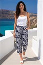 Navy Classic Floral Print Cropped Trouser, Image 1 of 4