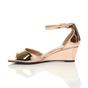 Rose Gold Mid Wedge Heel Ankle Strap Sandals, Image 3 of 6