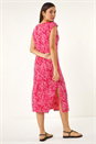 CORAL Abstract Print A-Line Midi Dress, Image 3 of 5